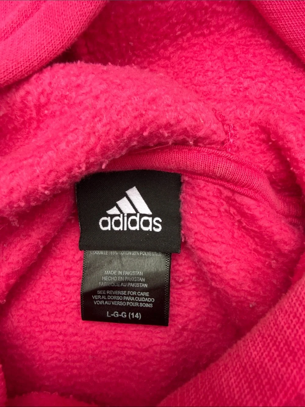 Kids Pink Adidas Hooded Sweatshirt